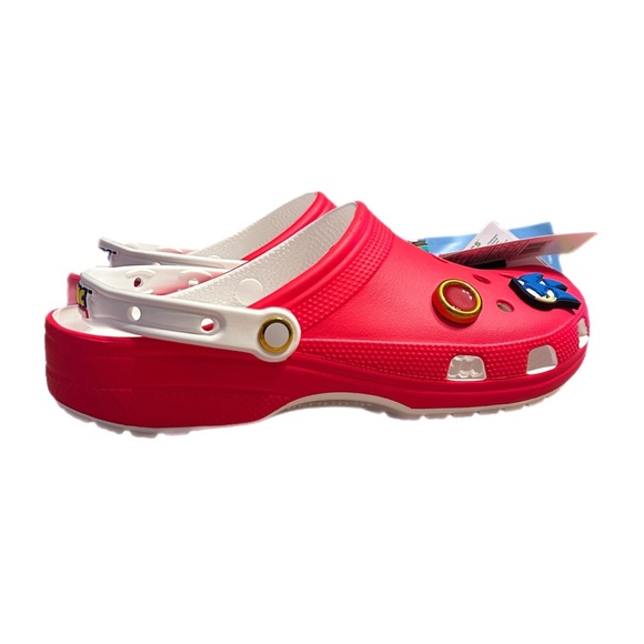 Crocs NWT Sega Sonic The Hedgehog Classic Crocs Red Unisex W12 M10 - Picture 10 of 12
